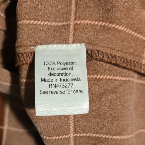 LC Lauren Conrad Brown Plaid V-Neck Blouse - Picture 3 of 10